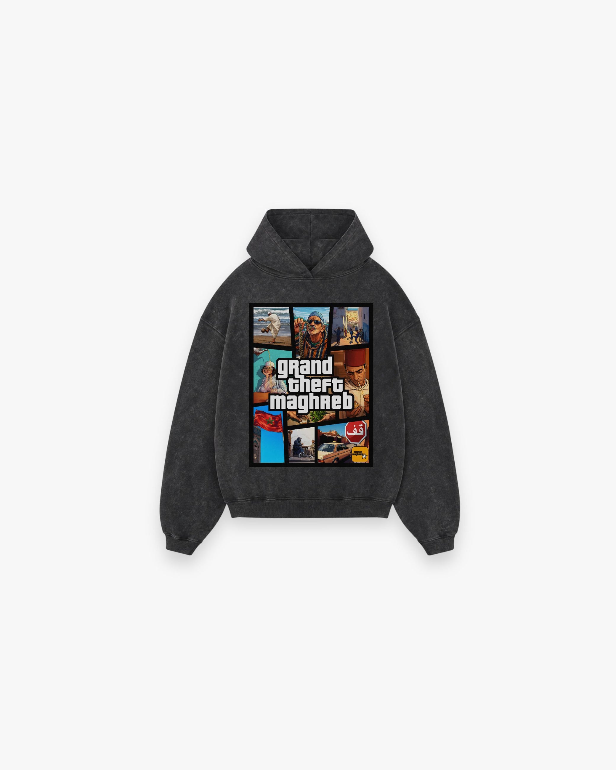 GTA - GRAND THEFT MAGHREB WASHED OVERSIZED HOODIE