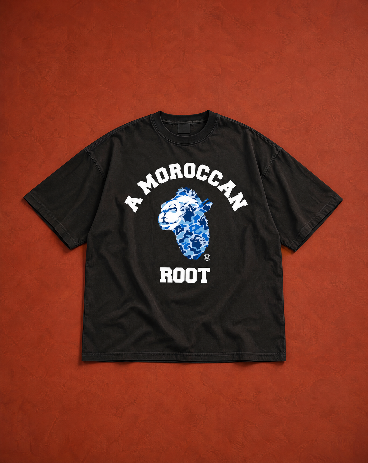 MOROCCAN ROOT BLUE CAMO OVERSIZED T-SHIRT