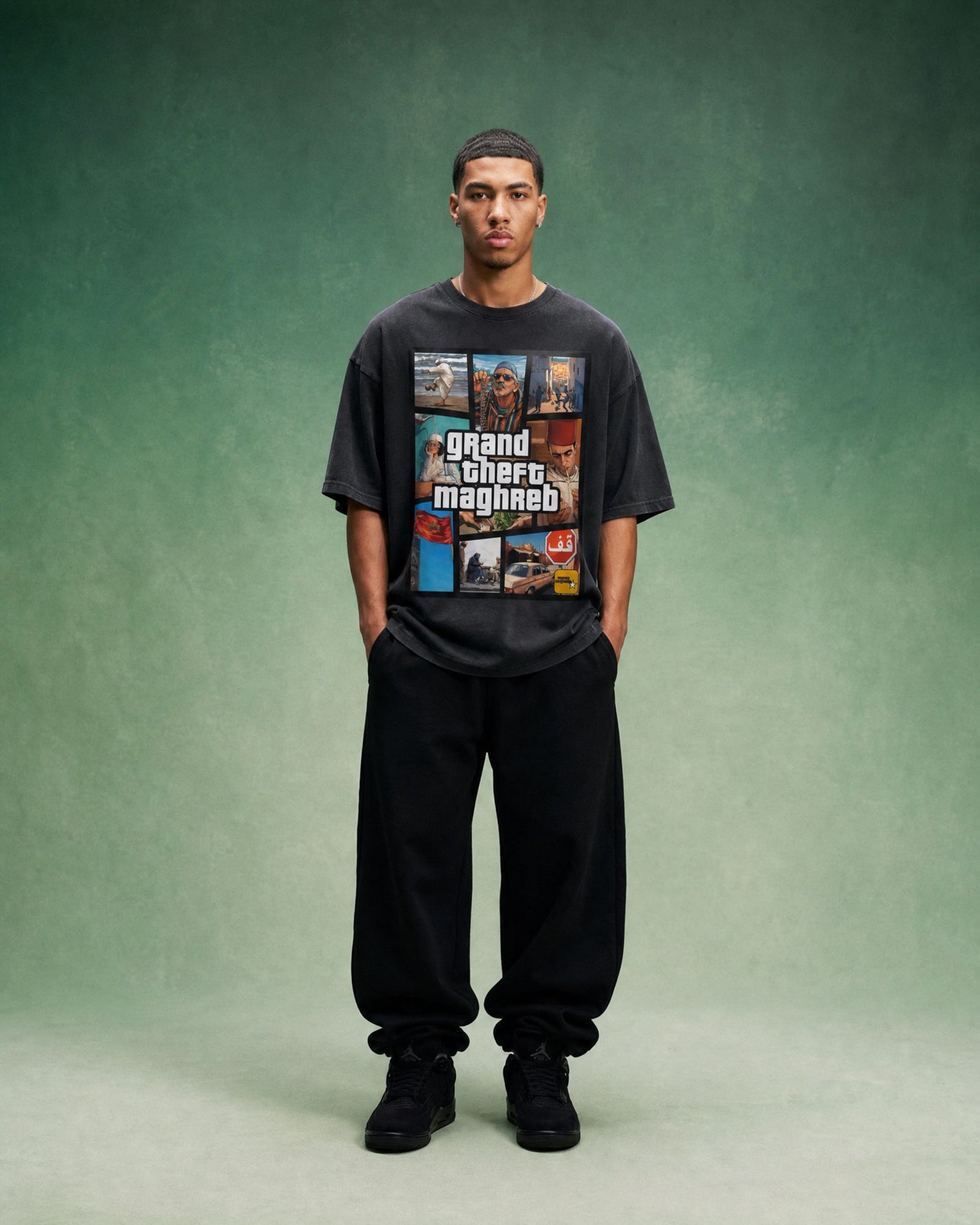 GTA - GRAND THEFT MAGHREB WASHED OVERSIZED SHIRT